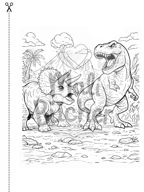 Dinosaurier Ausmalbild aus dem Action-Ausmalbuch