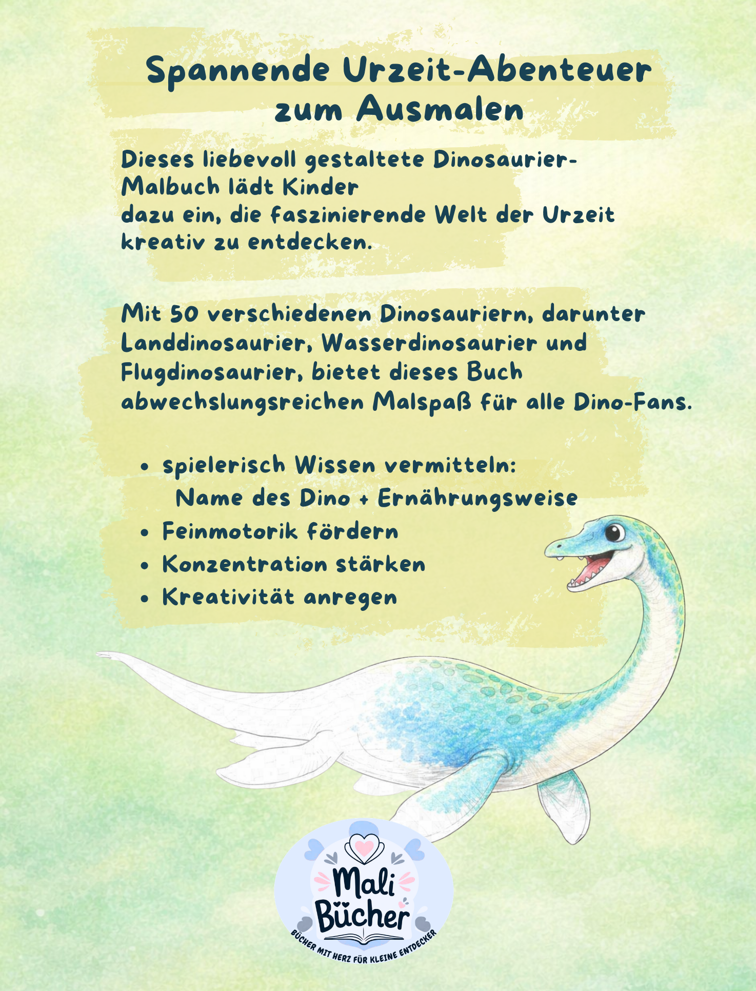 Rückseite Dinosaurier Malbuch