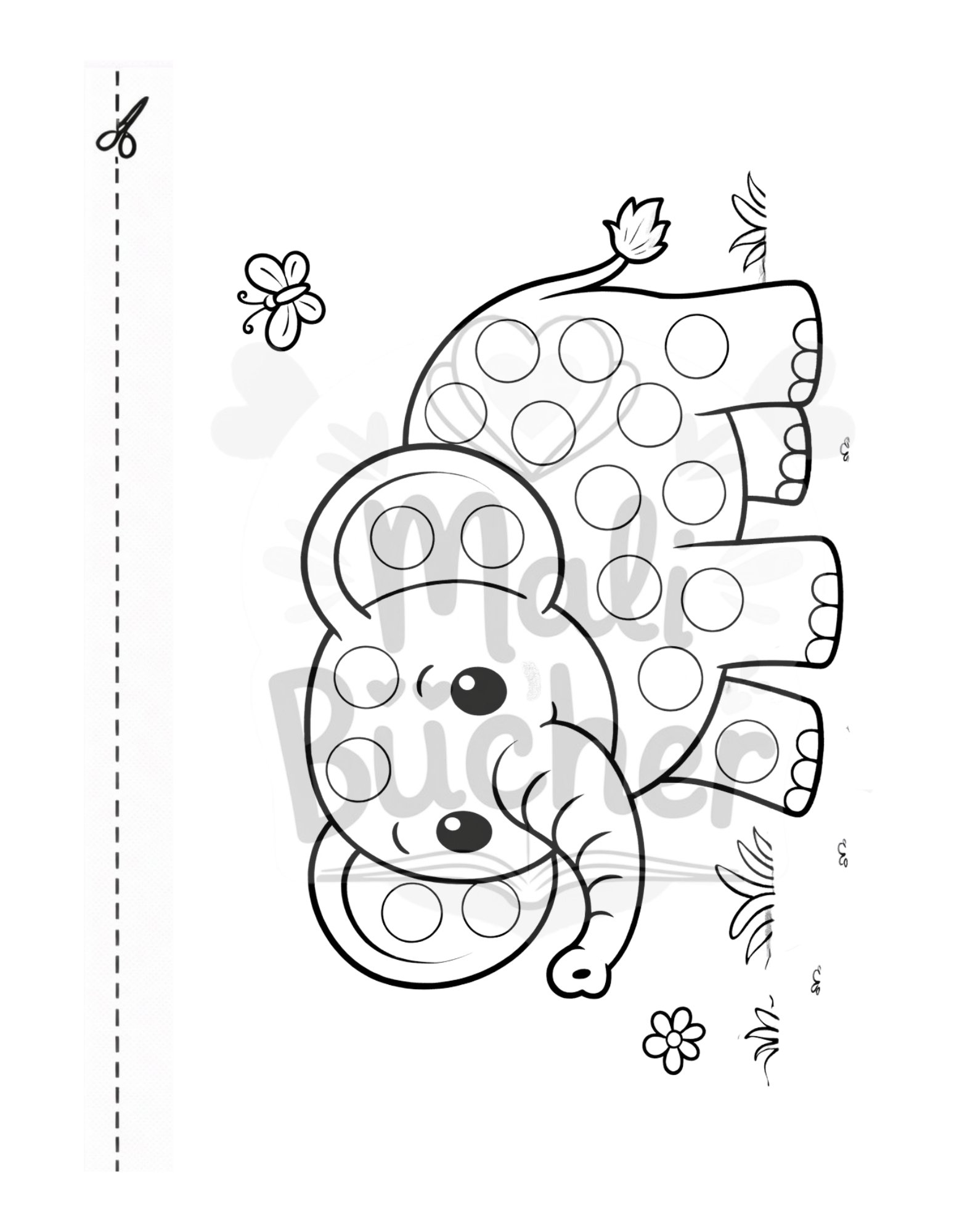 Elefant Fingerfarben Ausmalbild für Kleinkinder