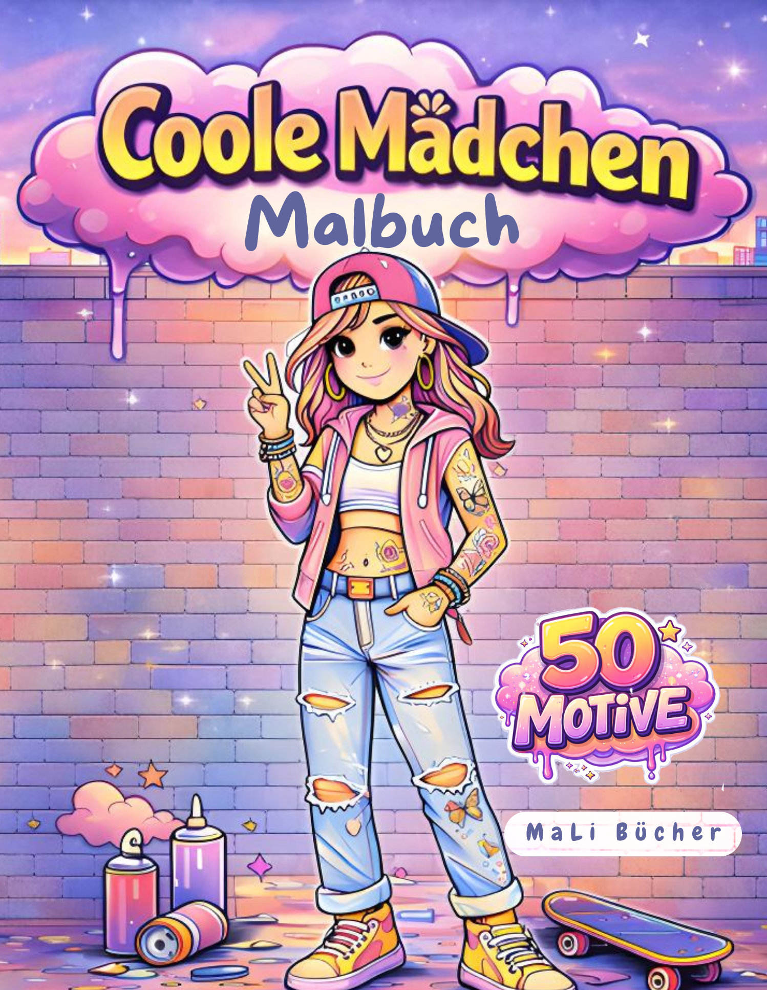 Coole Mädchen Malbuch für Mädchen ab 8 Jahren