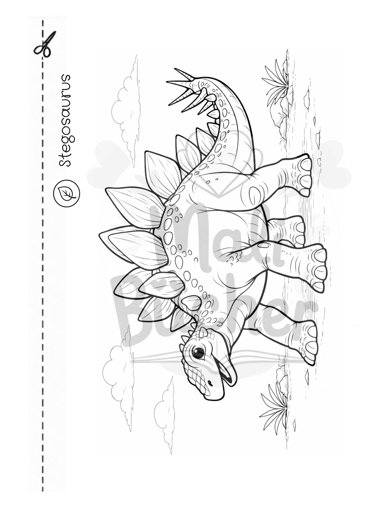 Stegosaurus Ausmalbild aus dem Dinosaurier Malbuch für Kinder